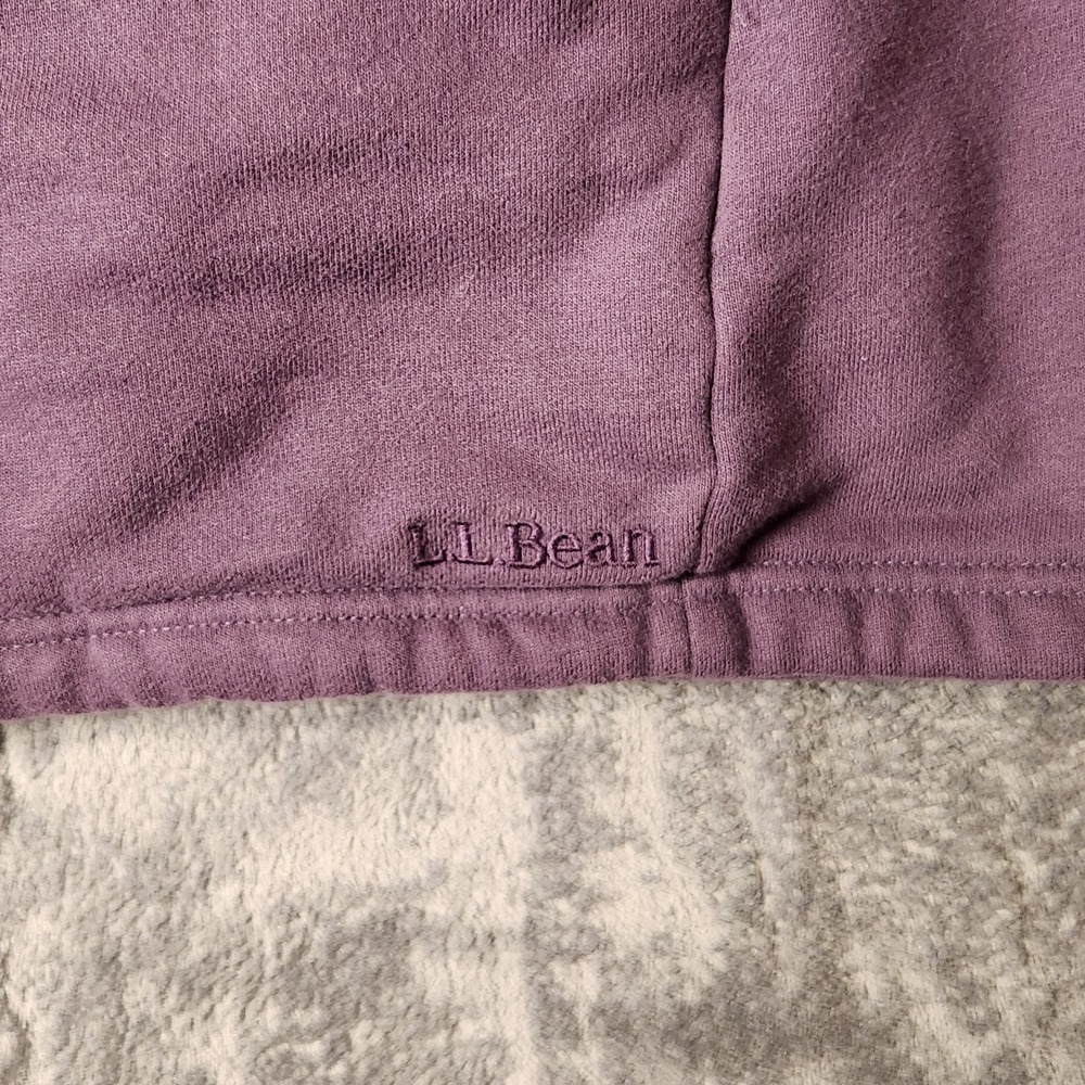 LL Bean Sherpa Lined Full Zip Sweatshirt Jacket Womens Dusty Purple Coat M - Picture 7 of 10